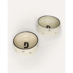 Dogguo Smiley Dogbowl - Hondenvoerbak - Ø17x7 cm Beige Zwart S