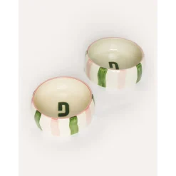Dogguo Stripe Dogbowl - Hondenvoerbak - Ø20x9 cm Groen Pink M
