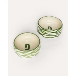 Dogguo Zebra Dogbowl - Hondenvoerbak - Ø20x9 cm Beige Groen M