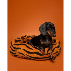 Dogguo Zebra Round Bed - Hondenmatras - 55x55x20 cm Roest Zwart S