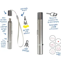 Duvo+ 7 In 1 Laser Kattenspeeltje - Kattenspeelgoed - Zilver