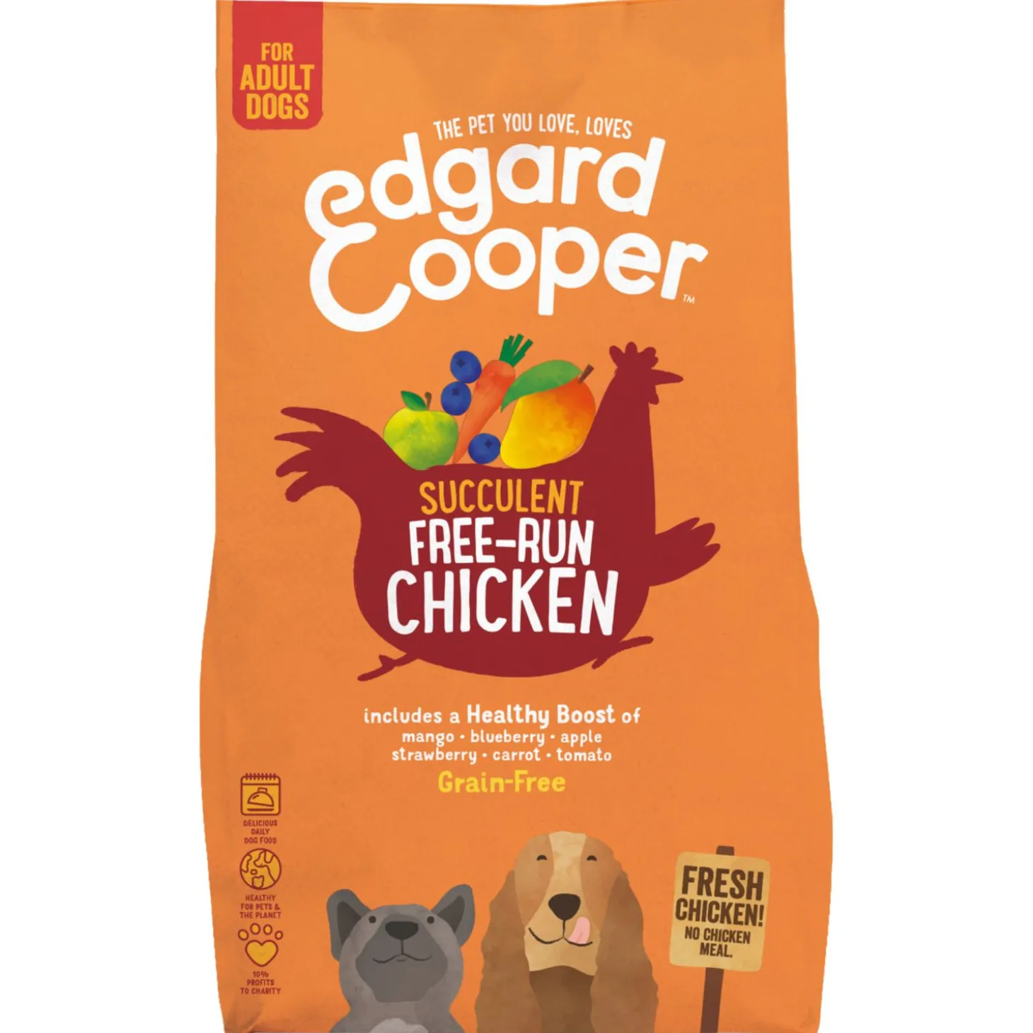 Edgard&Cooper Free-Run Chicken Adult Kip&Mango&Bessen - Hondenvoer