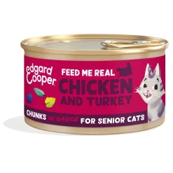 Edgard&Cooper Senior Chunks - Kattenvoer - Kip Kalkoen 85 g