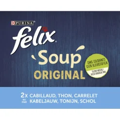 Felix Soup Vis Selectie - Kattenvoer - Kabeljauw Tonijn Schol 6x48 g