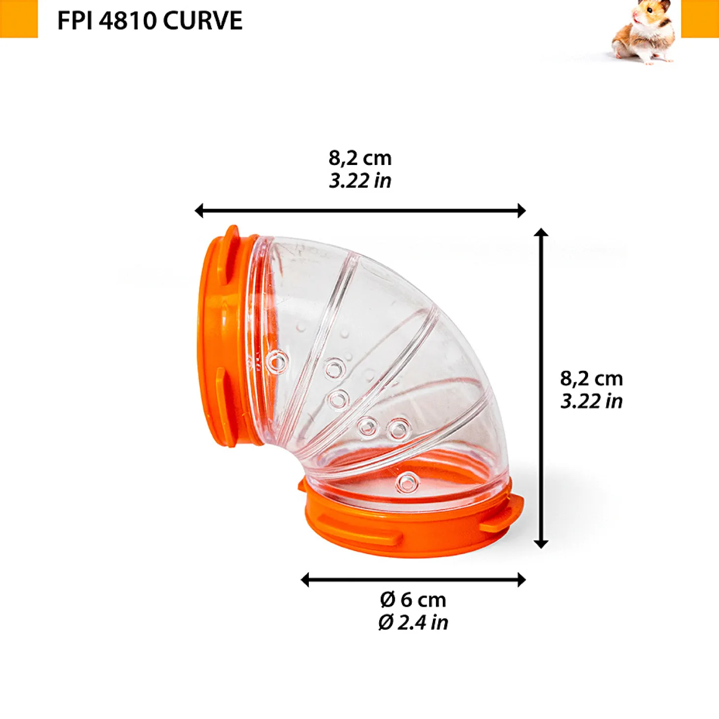 Ferplast Bocht 90 Graden Fpi 4810 - Dierenverblijf - Ø6x8.2x8.2 cm Assorti