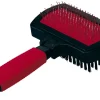 Ferplast Borstel Dubbel Perlon - Hondenvachtborstel - 17x10.5x5 cm Rood Zwart