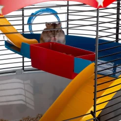 Ferplast Hamsterkooi Circus Fun - Dierenverblijf - 49.5x34x42.5 cm Wit Rood Zwart