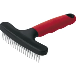 Ferplast Herderhark Enkel Lang - Hondenvachtkam - 11x15.5 cm Rood Zwart