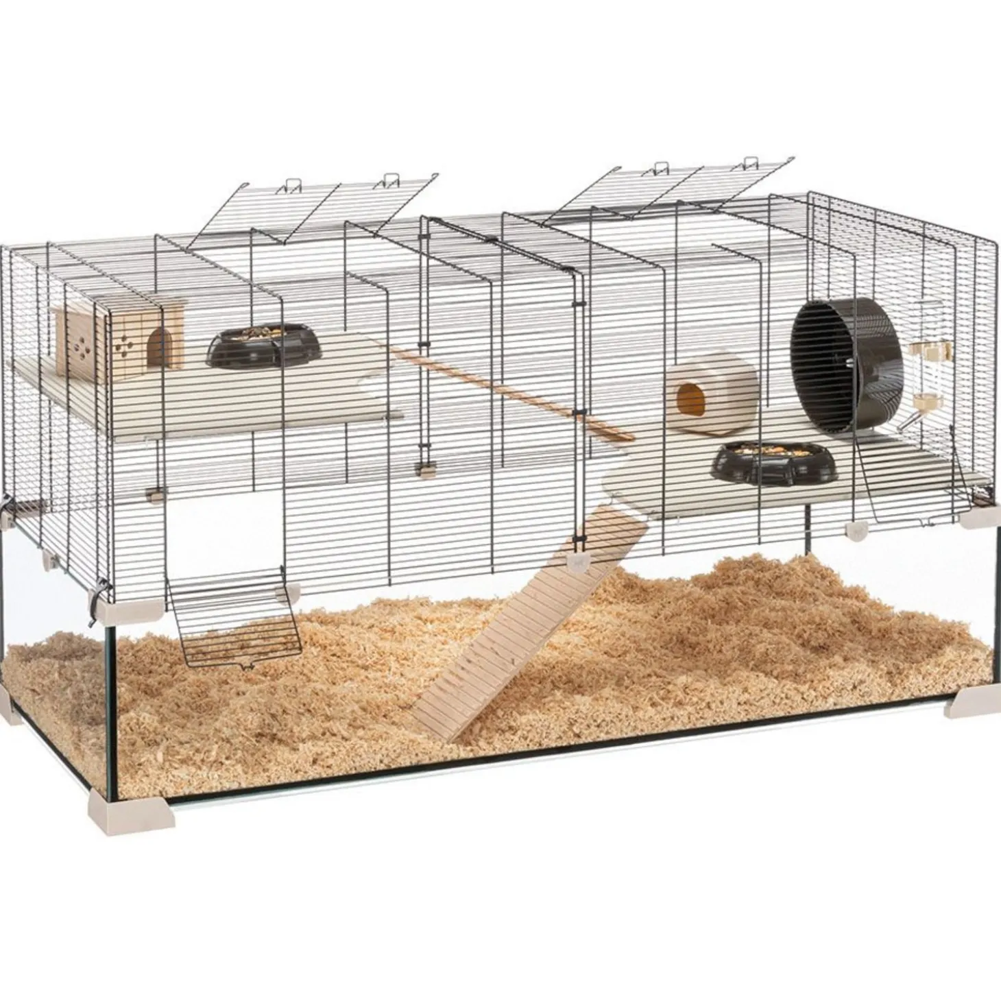 Ferplast Knaagdierenkooi Karat 120 - Dierenverblijf - 118.5x50.5x61.5 cm Zwart Transparant