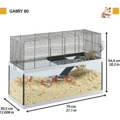 Ferplast Knaagdierkooi Gabry 80 - Dierenverblijf - 79x30.5x51.5 cm