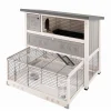 Ferplast Konijnenhok Ranch 120 Plus Met Ren - Dierenverblijf - 117x104x107 cm Grijs Groen 120