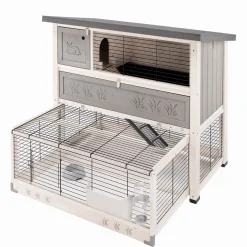 Ferplast Konijnenhok Ranch 120 Plus Met Ren - Dierenverblijf - 117x104x107 cm Grijs Groen 120
