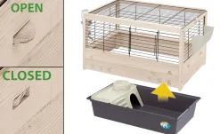 Ferplast Konijnenkooi Arena 100 - Dierenverblijf - 100x62.5x51 cm Houtkleur