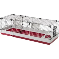 Ferplast Konijnenkooi Krolik 160 - Dierenverblijf - 162x60x50 cm Grijs Rood