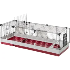 Ferplast Konijnenkooi Krolik 160 - Dierenverblijf - 162x60x50 cm Grijs Rood