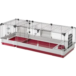 Ferplast Konijnenkooi Krolik 160 - Dierenverblijf - 162x60x50 cm Grijs Rood