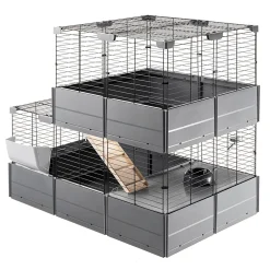 Ferplast Multipla Double - Dierenverblijf - 107.5x72x96.5 cm Grijs