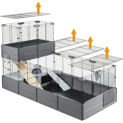 Ferplast Multipla Double - Dierenverblijf - 107.5x72x96.5 cm Grijs