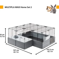 Ferplast Multipla Maxi - Dierenverblijf - 142.5x72x50 cm Grijs