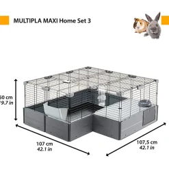 Ferplast Multipla Maxi - Dierenverblijf - 142.5x72x50 cm Grijs