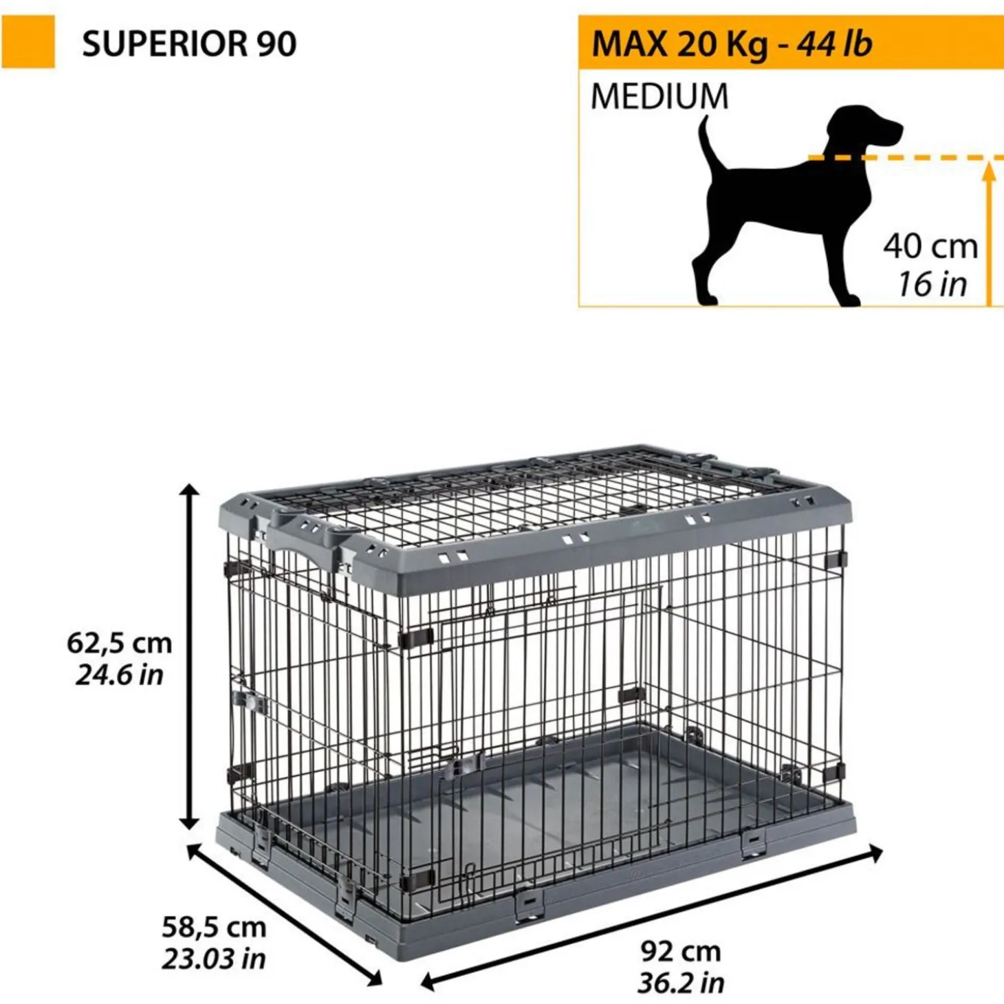 Ferplast Superior Hondenbench Grijs - Bench