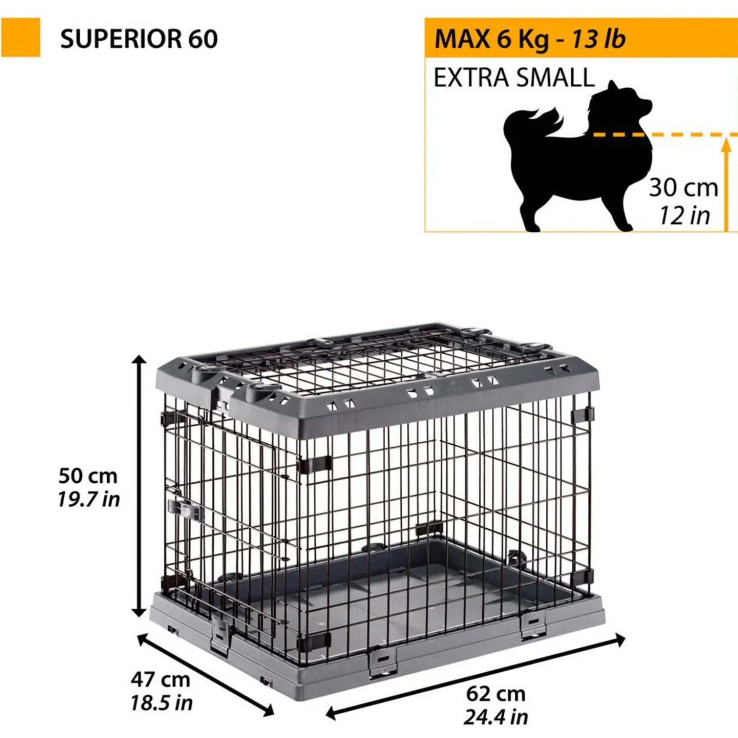 Ferplast Superior Hondenbench Grijs - Bench