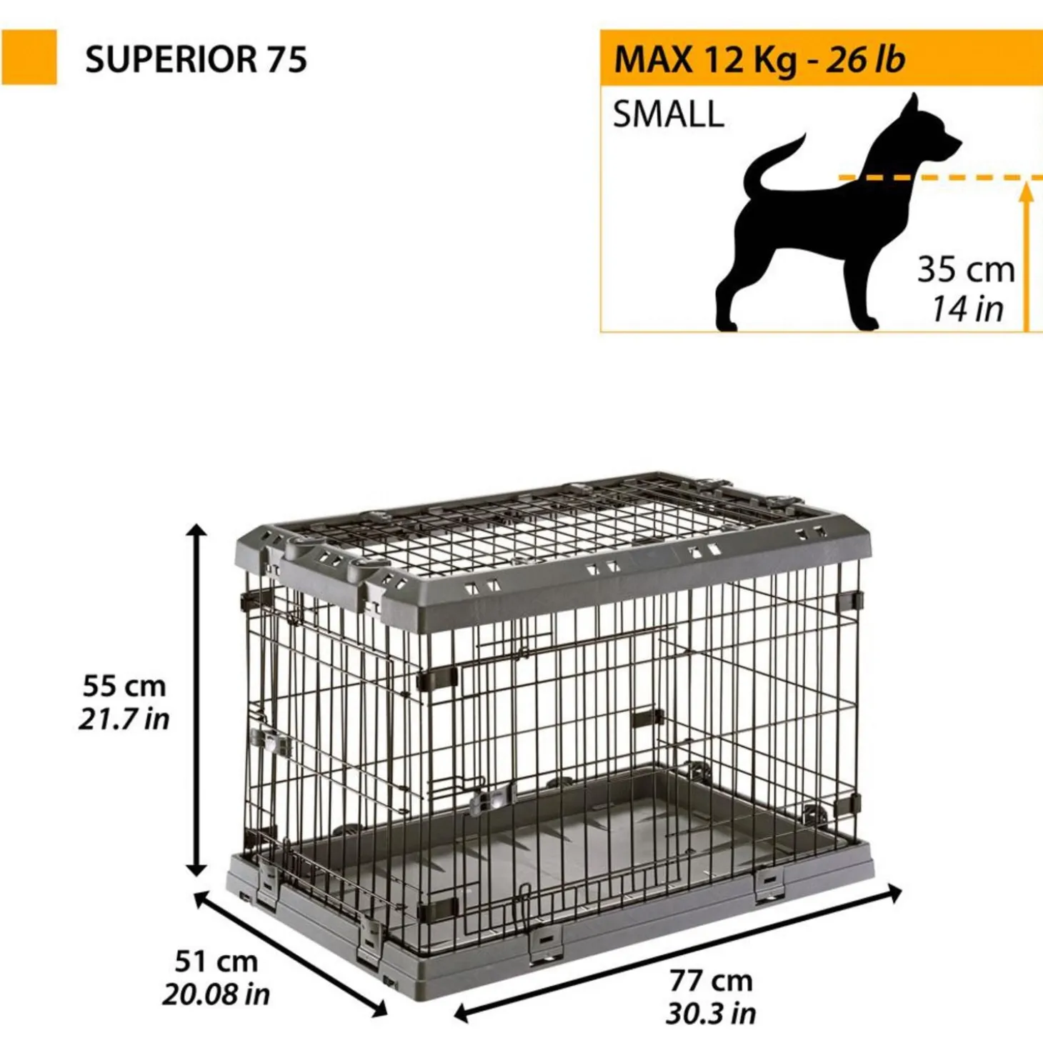 Ferplast Superior Hondenbench Grijs - Bench