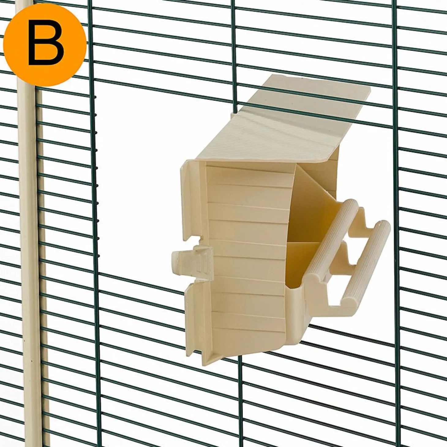 Ferplast Voerbak Brava 6 - Vogel - Voerbak- Drinkbak - 28.5x10x13 cm Beige