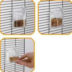Ferplast Voerbakje Brava 1 - Vogel - Voerbak- Drinkbak - 8.8x9.5x6.8 cm Transparant