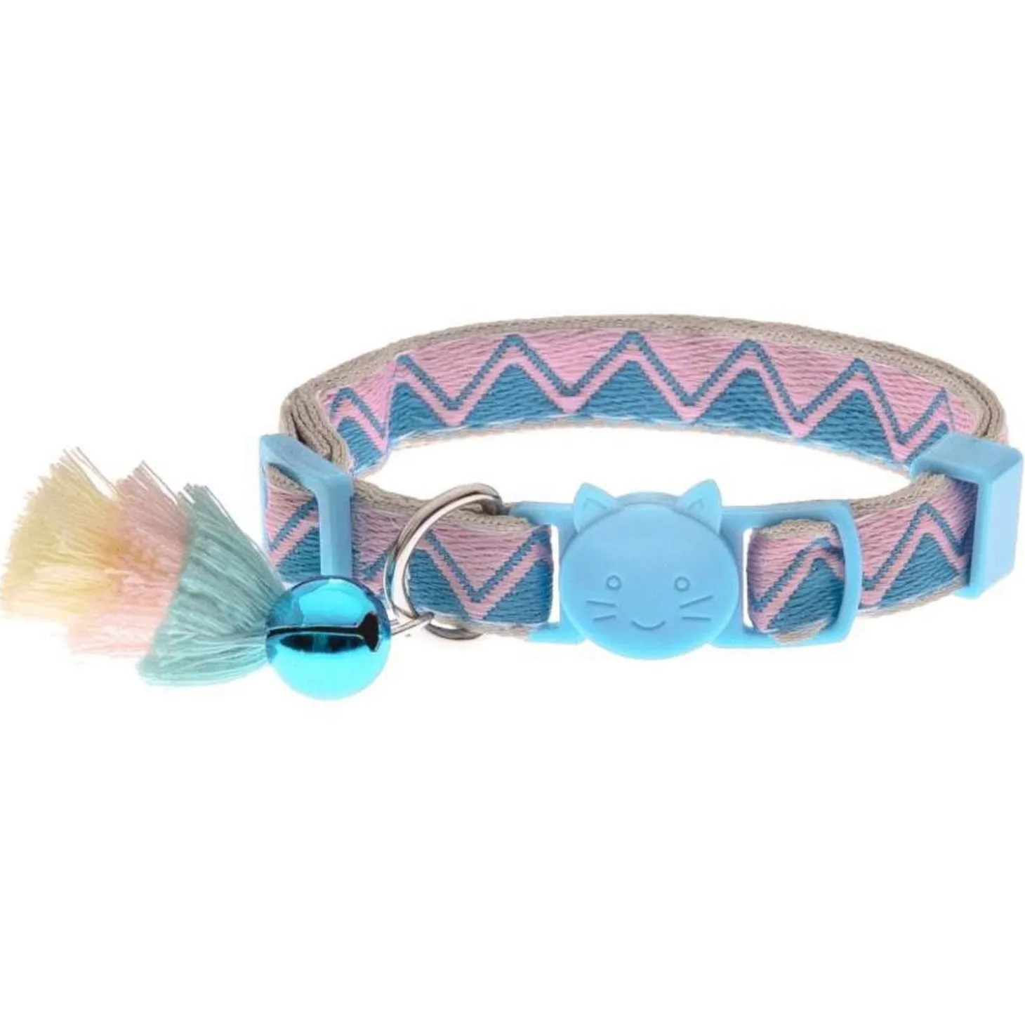 Ferribiella Bohemian Cat Collar - Kattenhalsband - Lichtblauw 20-30 Cm