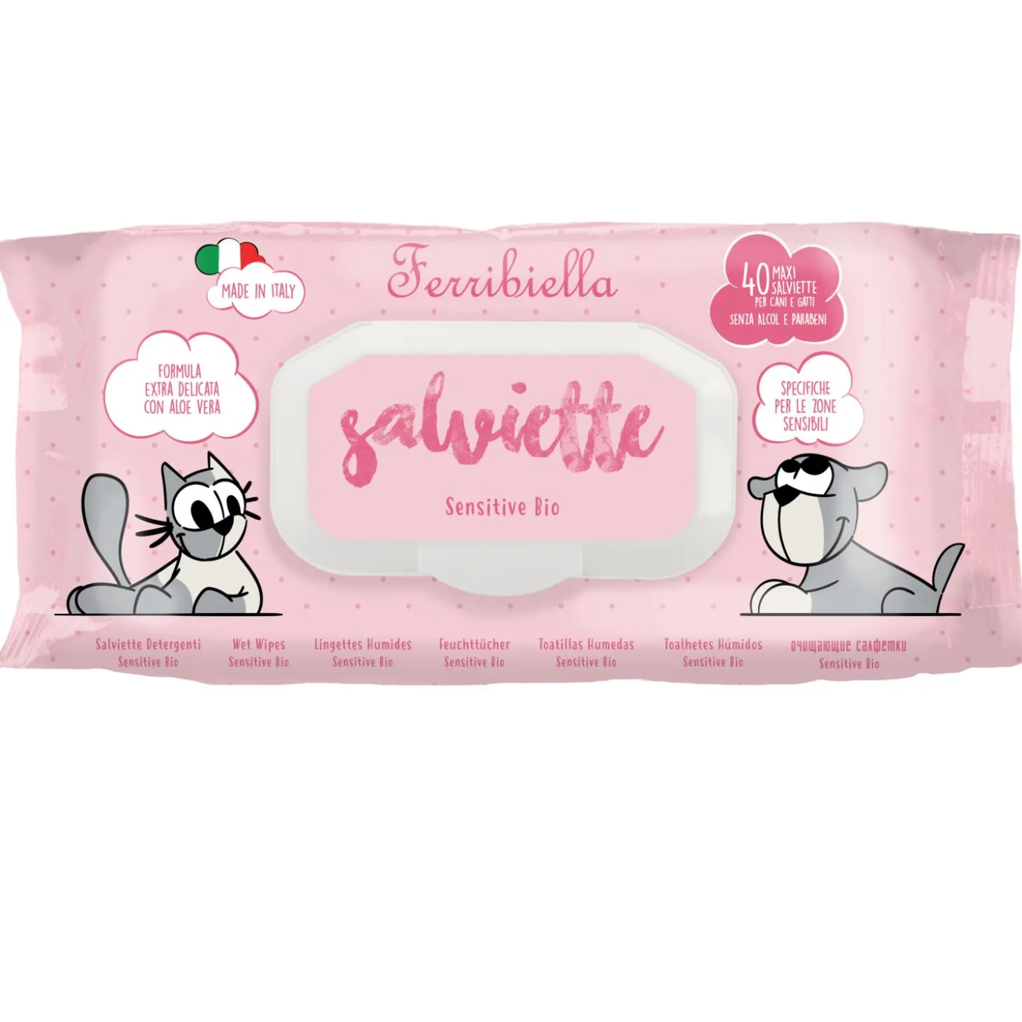 Ferribiella Wet Wipes Sensitive - Hondenverzorging - 40 stuks