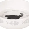Flamingo Eet- En Drinkbak Cats - Kattenvoerbak - Ø13.5x4 cm Wit