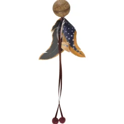 Flamingo Geperste Catnip Bol - Kattenspeelgoed - 215x80x30 mm Bruin Beige Blauw