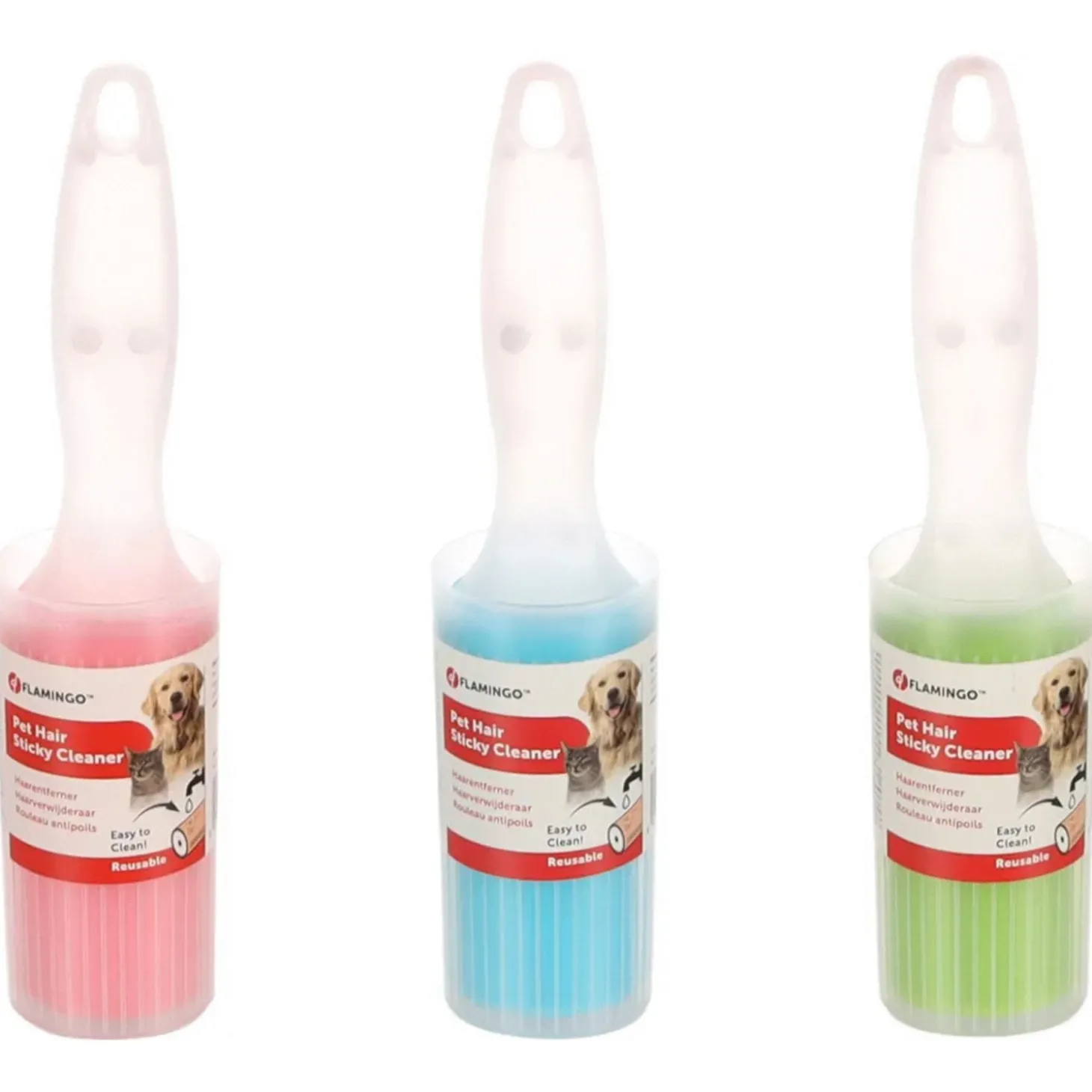Flamingo Herbruikbare Haarroller - Harentextielborstel - 23 cm Assorti