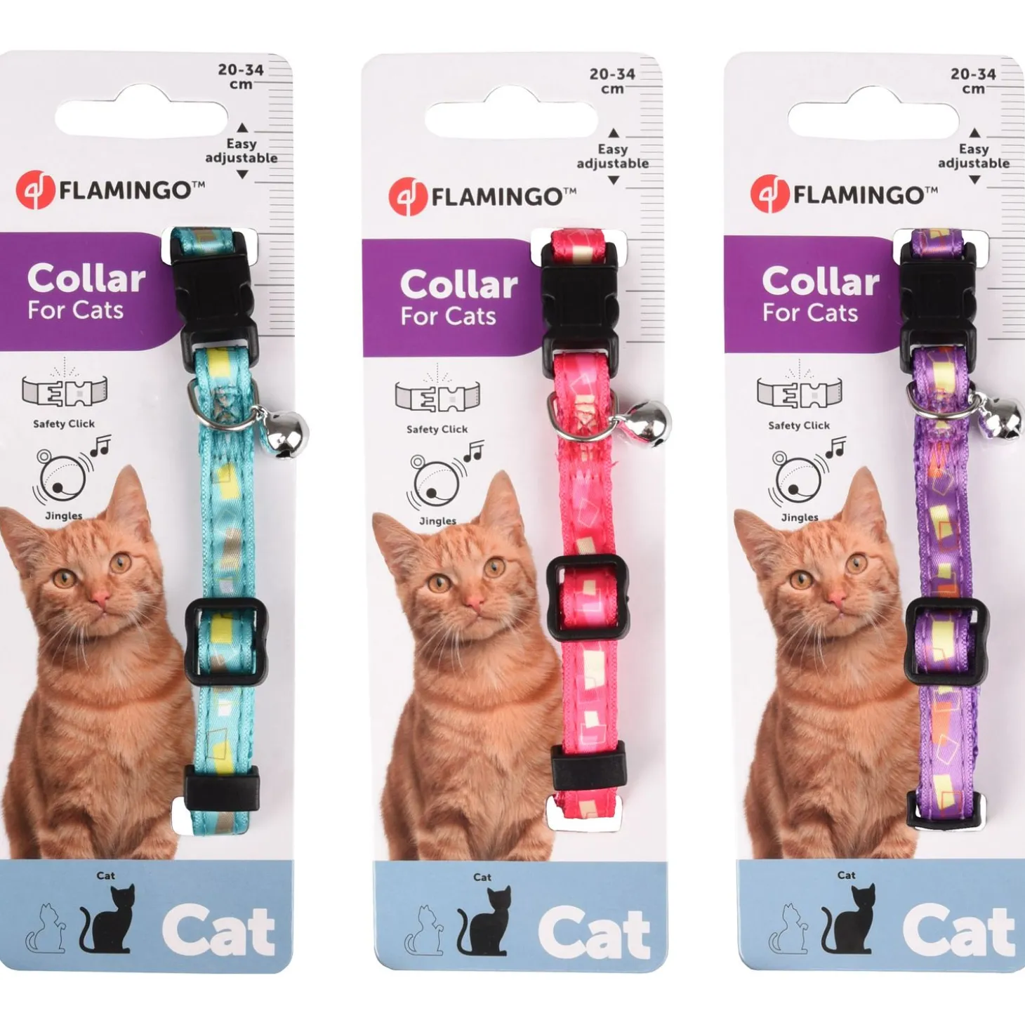 Flamingo Kattenhalsband Sami - Kattenhalsband - Assorti Multi-Color 20-34 Cm