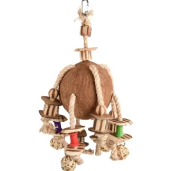 Flamingo Vogelspeelgoed Bbq Sully Kokosnoot - Vogelspeelgoed - 21x21x42 cm Bruin Natural