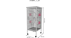 Flamingo Volière Falco - Vogelverblijven - 60x60x151.5 cm Koper Zwart Bruin