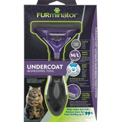 Furminator Cat Undercoat Tool - Long Hair - Kattenvachtkam - Paars Large