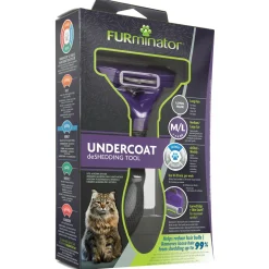 Furminator Cat Undercoat Tool - Long Hair - Kattenvachtkam - Paars Large