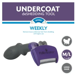 Furminator Cat Undercoat Tool - Long Hair - Kattenvachtkam - Paars Large