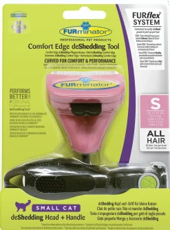 Furminator Furflex Cat Deshedding Tool Inclusief Handvat - Kattenvachtkam - 13.5x5.4x18 cm Lichtroze Alle Haartype Small