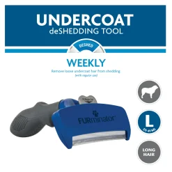Furminator Hond Lang Haar - Hondenvachtkam - Blauw Large