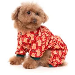 Fuzzyard Honden Pyjama Holly Jolly Cookies - Hondenkleding - Rood Size 5