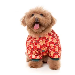 Fuzzyard Honden Pyjama Holly Jolly Cookies - Hondenkleding - Rood Size 5