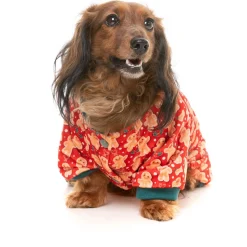 Fuzzyard Honden Pyjama Holly Jolly Cookies - Hondenkleding - Rood Size 6
