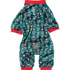 Fuzzyard Honden Pyjama  I Heart Candy Canes - Hondenkleding - Groen Size 1