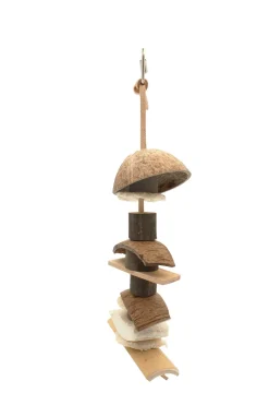 Happy Pet Vogelspeelgoed Kokosnoot Kebab - Vogelspeelgoed - 36x14x9.5 cm