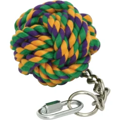 Happy Pet Vogelspeelgoed Touwbal Aan Ketting - Vogelspeelgoed - Groen Geel Blauw