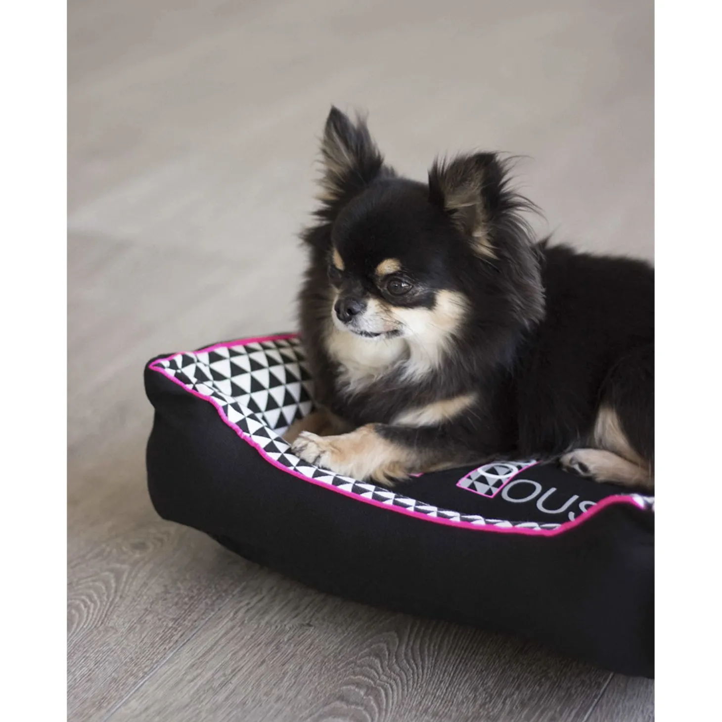 Happy-House Mand Simplicity Zwart&Grijs&Pink - Hondenmand