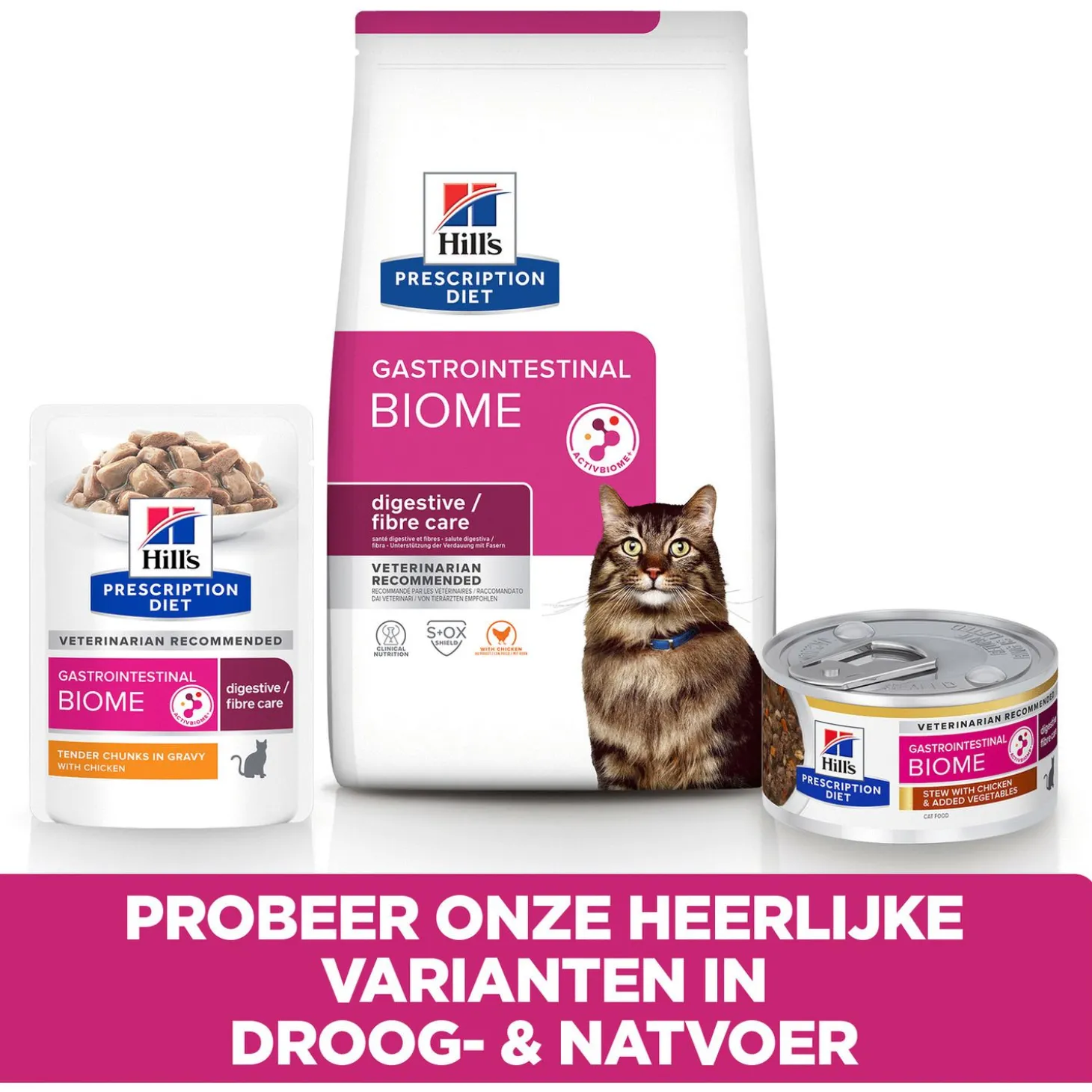 Hill's Prescription Diet Gastrointestinal Biome Digestive+ Fibre Care Pouch - Kattenvoer - 12x85 g